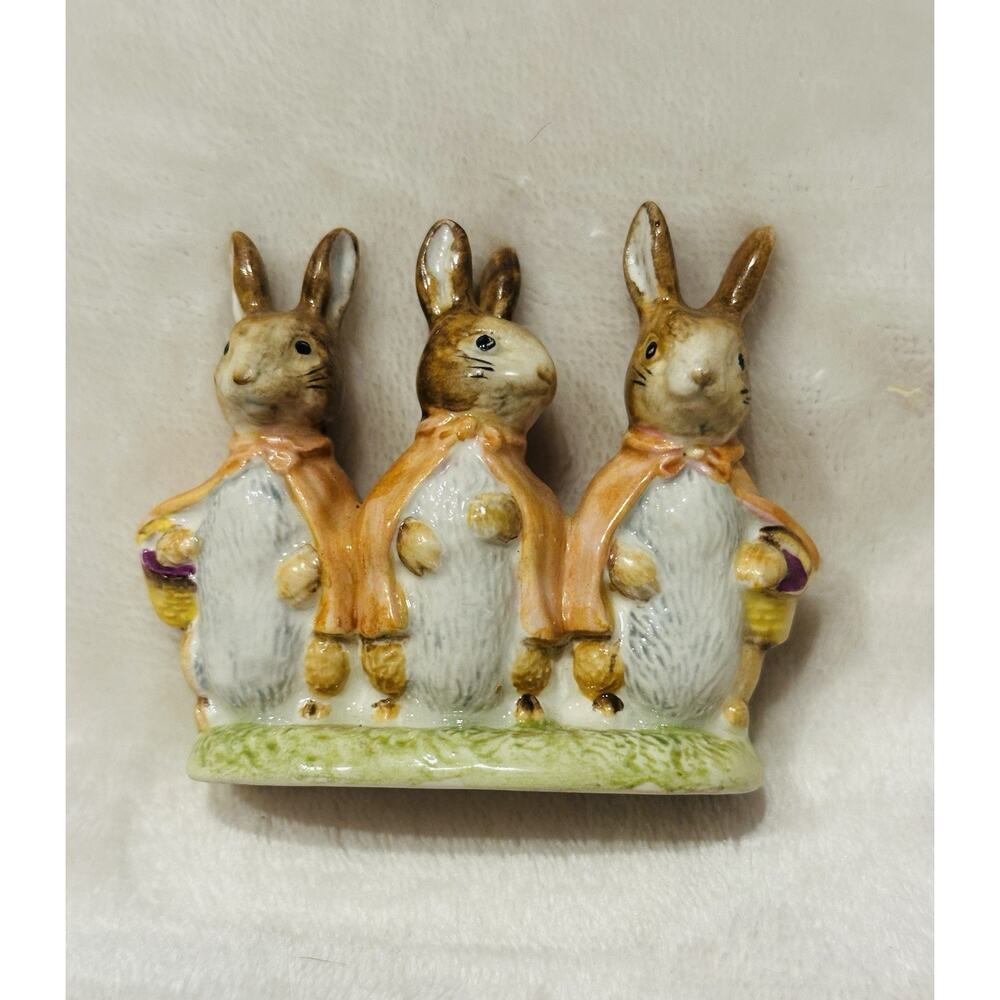 Beswick “Flopsy, Mospsy & Cottontail” Beatrix Potter’s Porcelain Figurine Signed